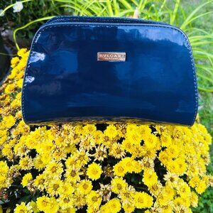 BVLGARI Pouch ec-21599 Navy Blue PARFUMS Good Condition Accessory Case Enamel